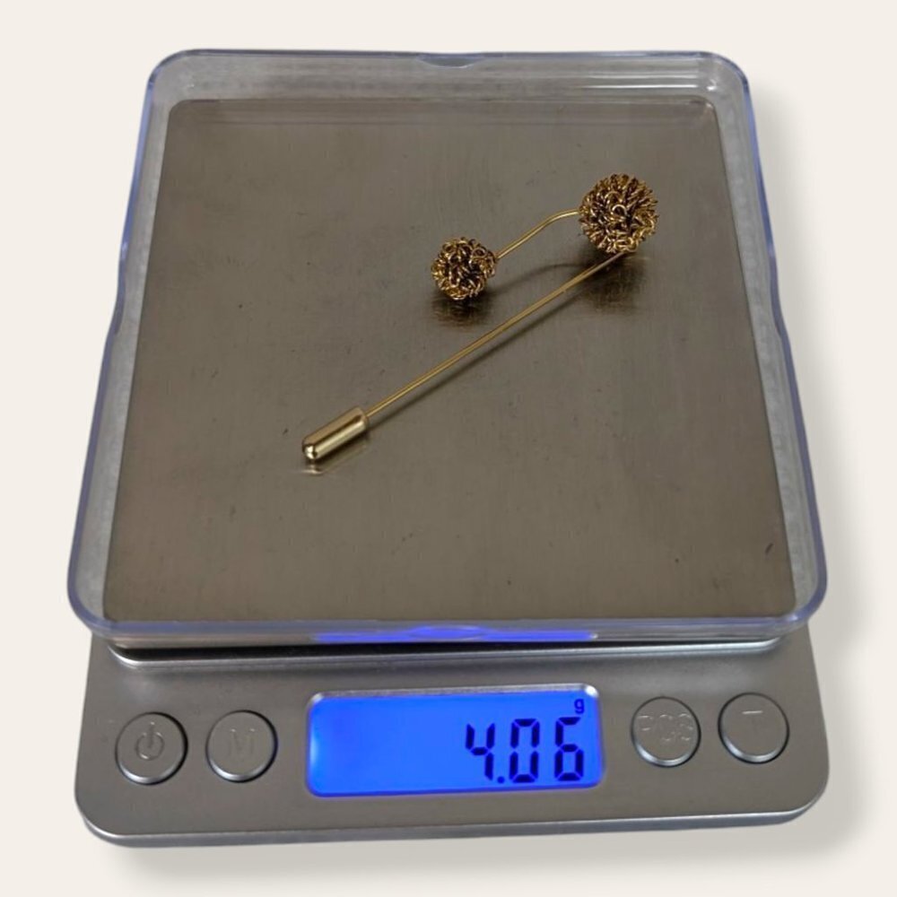 (2/$20) Vintage Abstract Looped Gold Tone Stick Pin - Picture 6 of 6